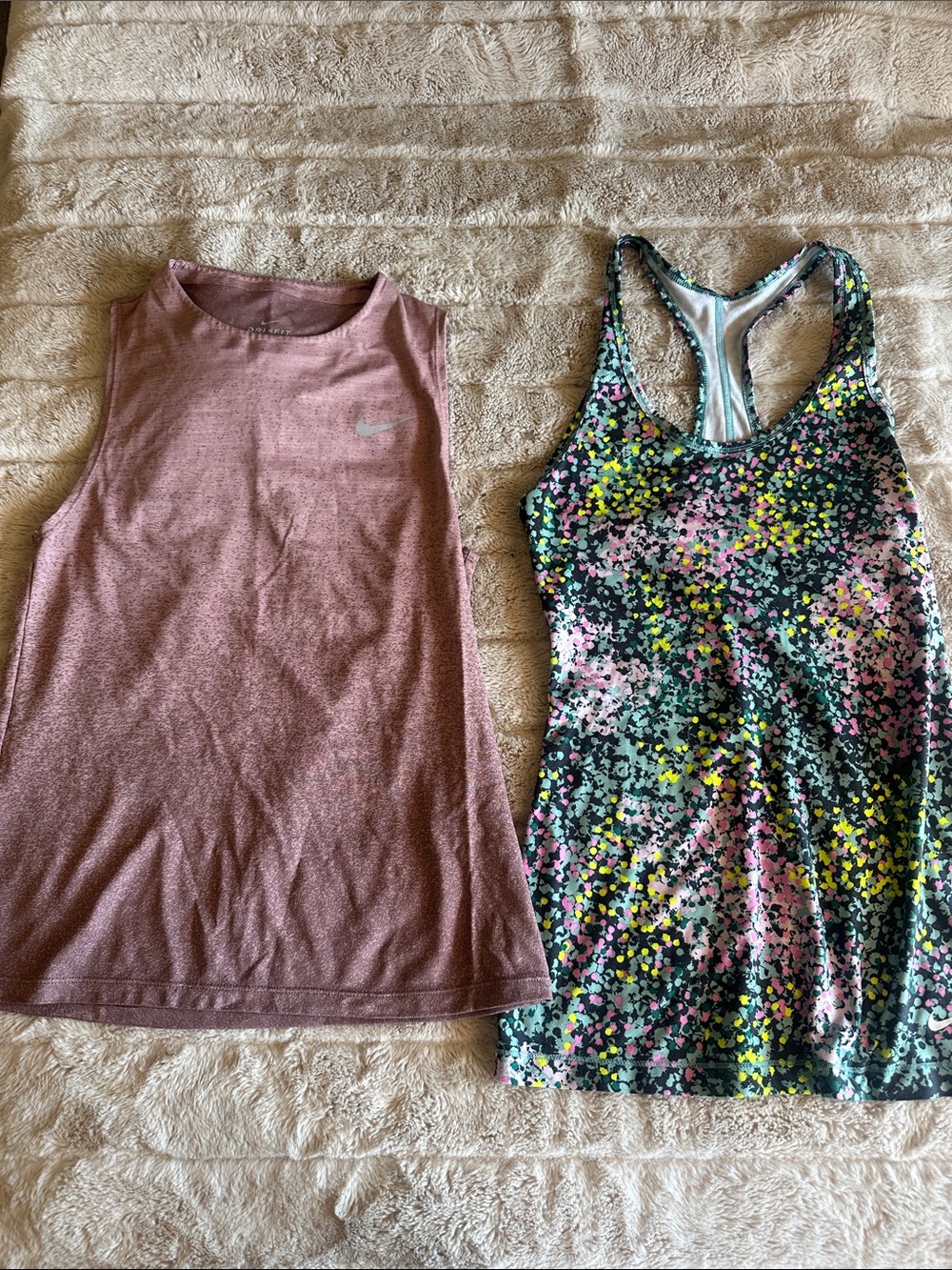 Nike Women's Mauve Athletic Tank & Multicolor Patterned Sports Tank